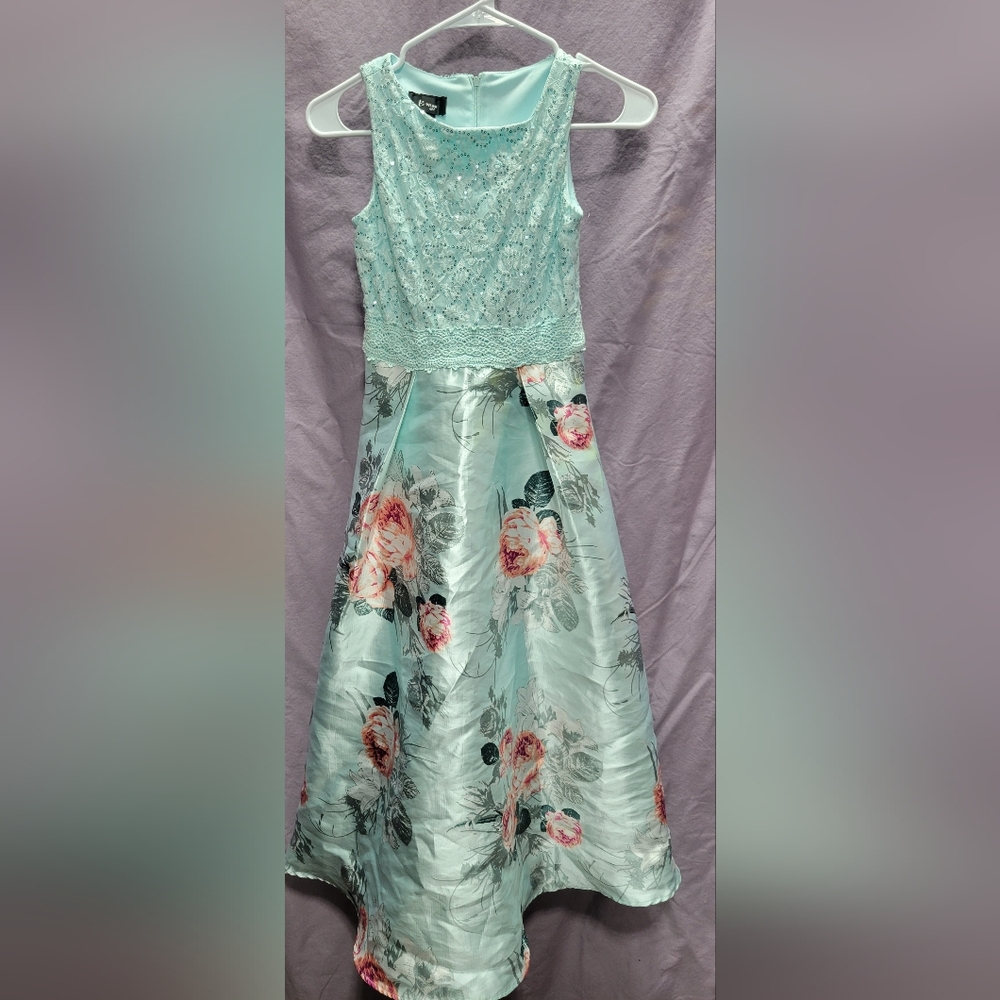 Floral Green Kids Dress